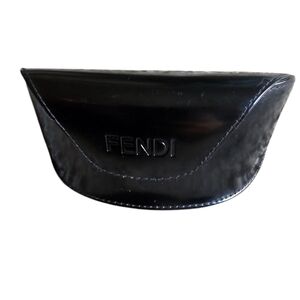 Fendi black minimalist logo on a front glass case